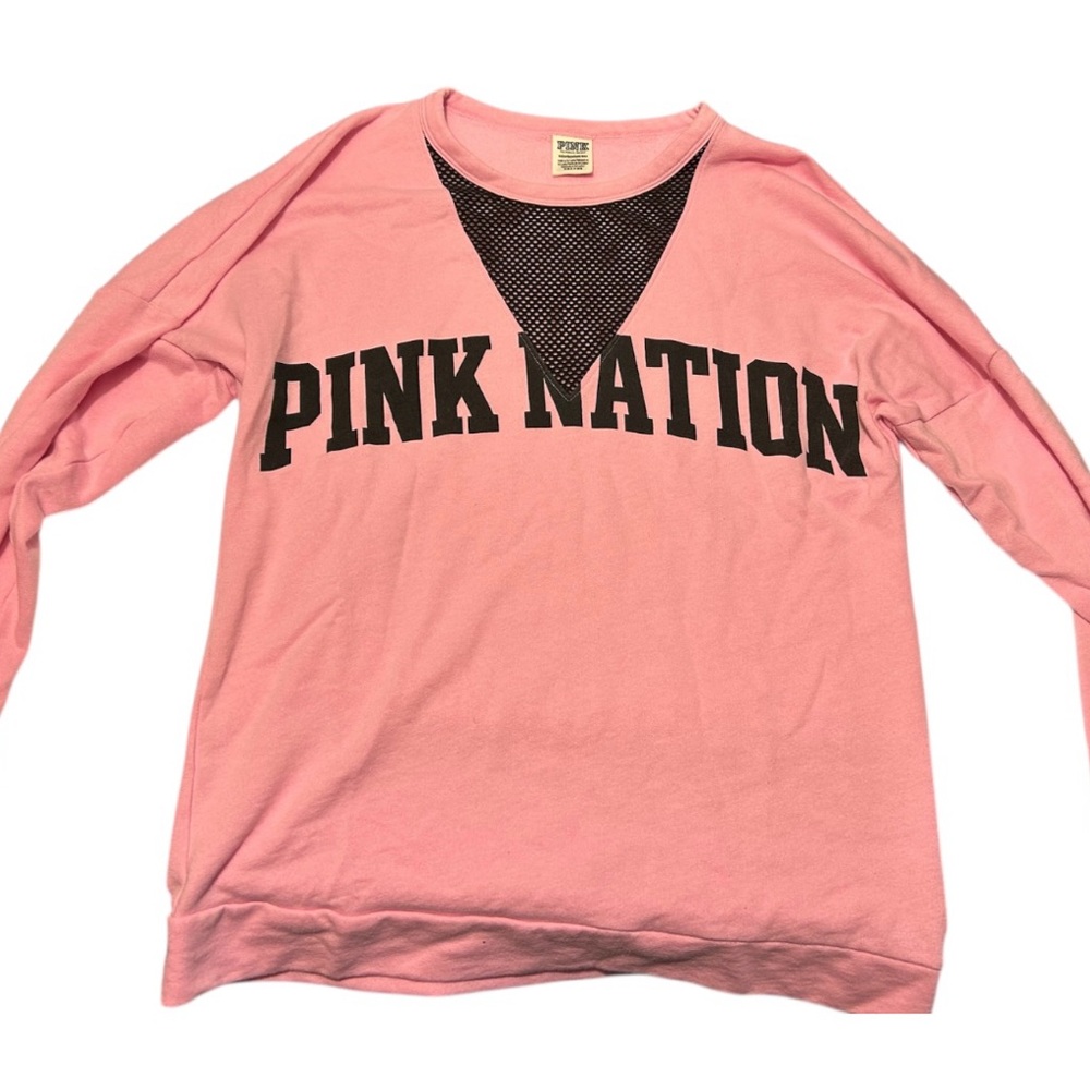 Pink VICTORIA'S SECRET  Sweatshirt.  Pink Nation Sweatshirt. Women’s XS. Comfy - Picture 10 of 13